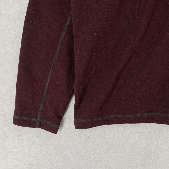 Eddie Bauer Sweater Mens LG TALL Burgandy Fleece Pullover 1/4 Zip Outdoor Casual - Picture 9 of 14